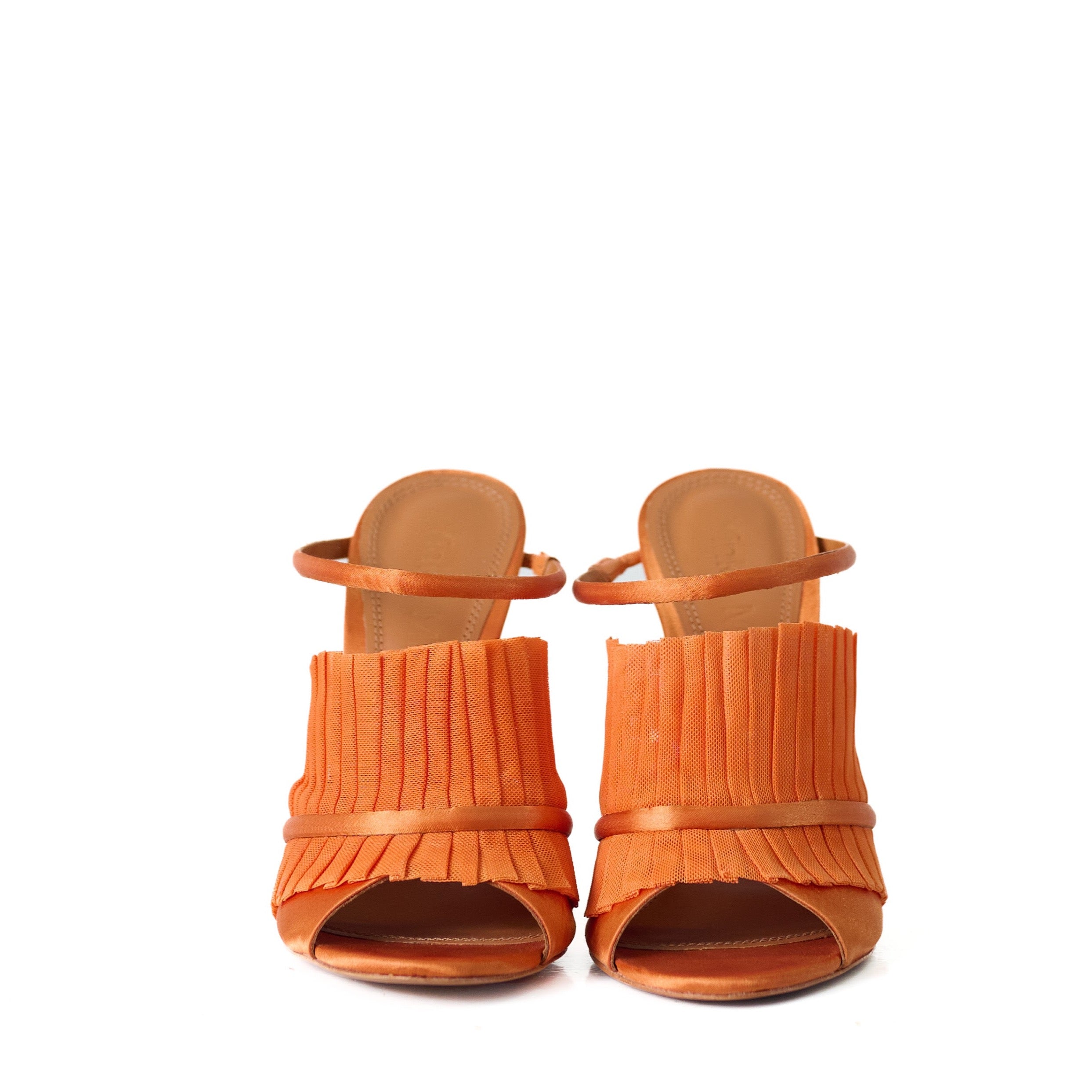 Tejs Tulle Pleated Mules
