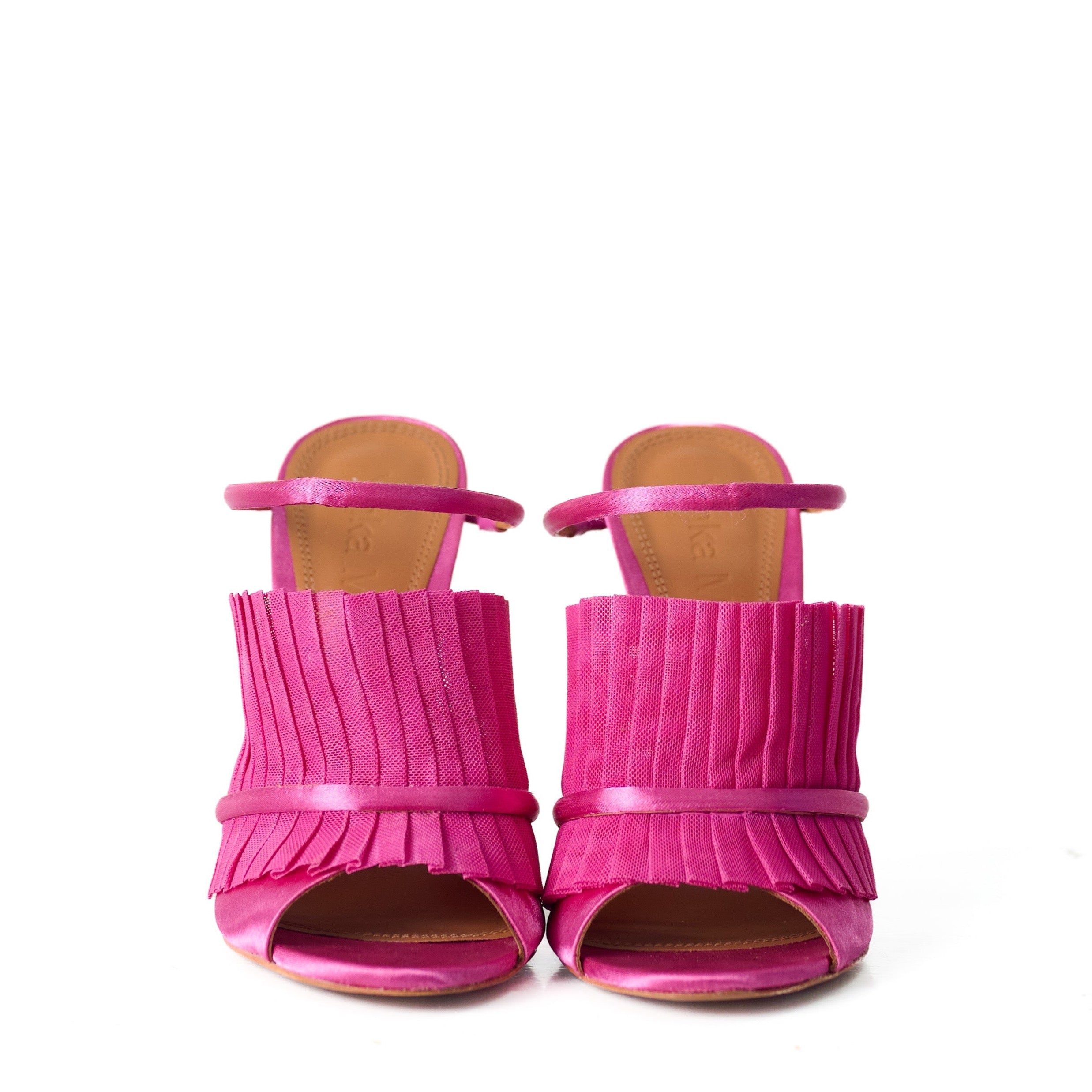 Tejs Tulle Pleated Mules