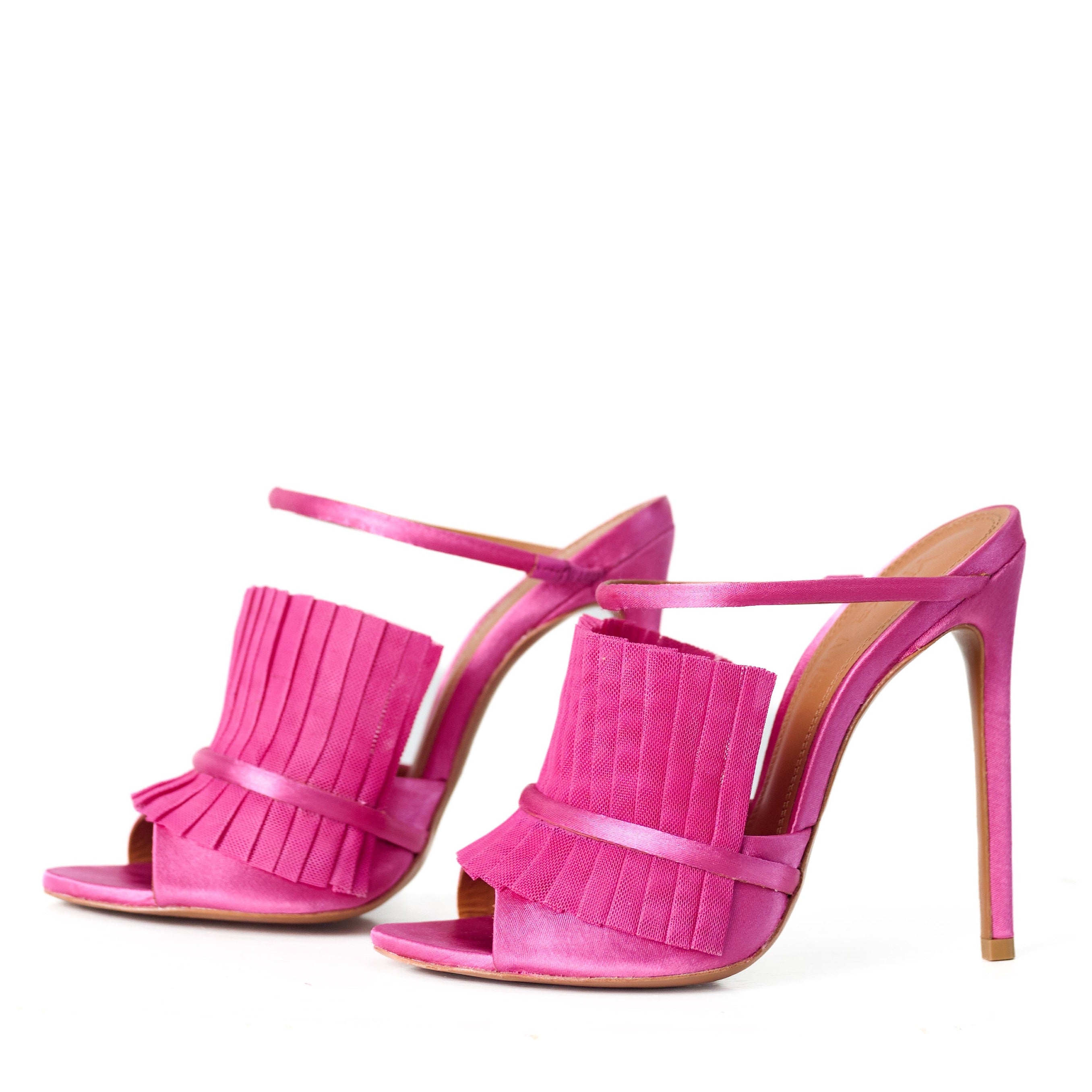 Tejs Tulle Pleated Mules